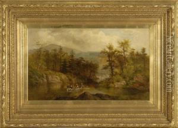 Lake George Looking Towards The Narrows Oil Painting - James Brade Sword