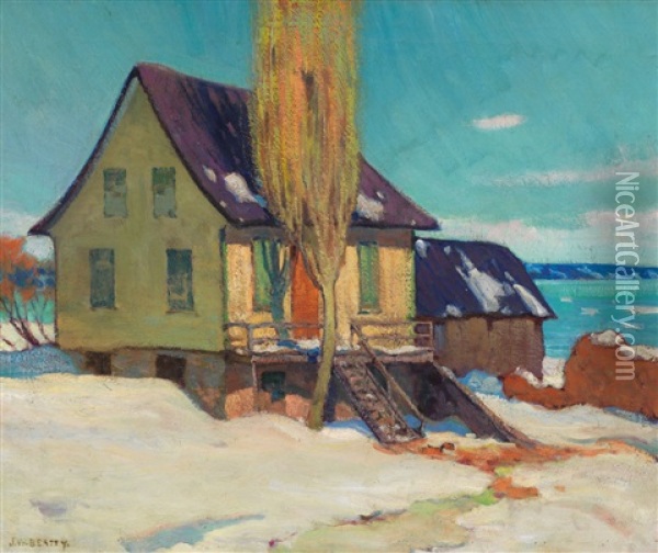 Quebec Farm House Oil Painting - John William Beatty