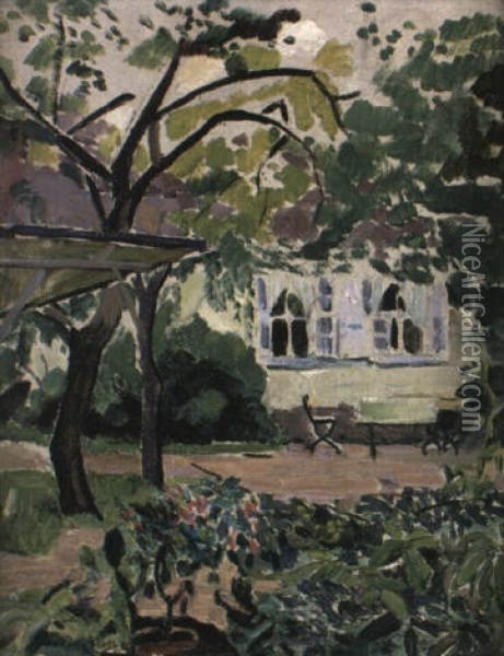 Terrasse Im Garten Oil Painting - Oskar Moll