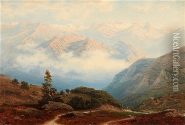 Hochgebirgslandschaft In Den Pyrenaen Oil Painting - Stanislas Graf Von Kalckreuth