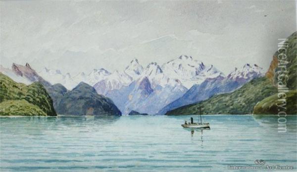 Head Of Lake Te Anau Oil Painting - Thomas Darby Ryan