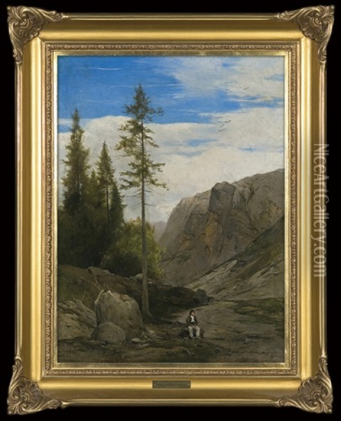 Mountain Landscape Oil Painting - Henryk Grabinski