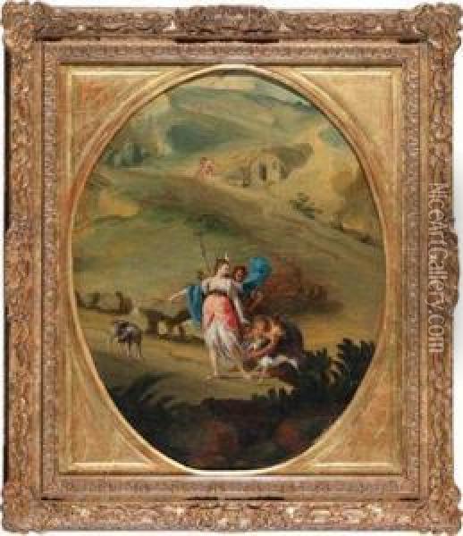 Der Aufbruch Dianas Zur Jagd; Partenza Di Diana Per La Caccia Oil Painting - Francesco Zugno