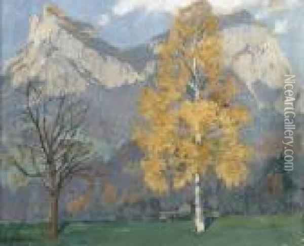 Herbsttag In Schwyz Oil Painting - Hans Beat Wieland