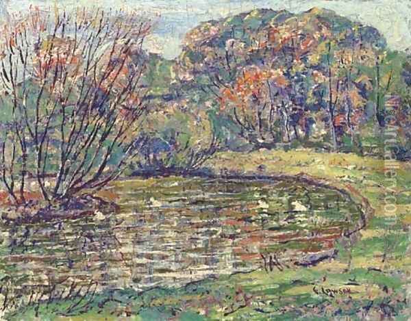 Autumn Pond Oil Painting - Ernest Lawson