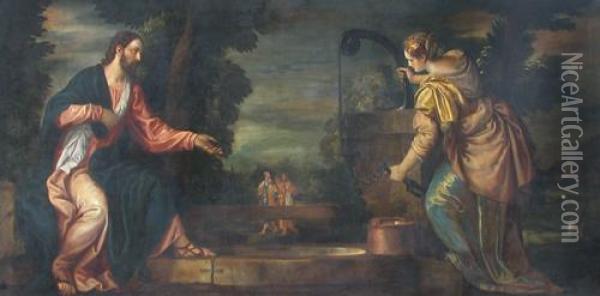 Jesus And The Samaritan At Jacob's Fountain Oil Painting - Paolo Veronese (Caliari)