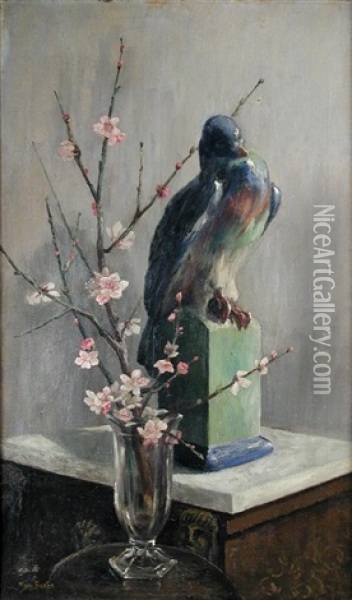 Gilbert Bayes's Pigeon With Almond Blossom Oil Painting - Mary Georgina Barton