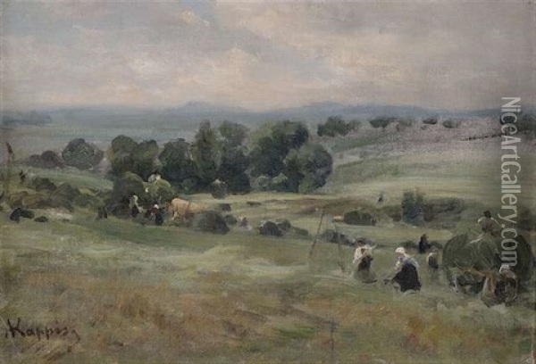 Heuernte In Weiter Landschaft Oil Painting - Albert Kappis