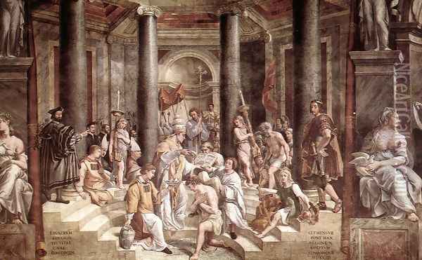 The Baptism of Constantine Oil Painting - Raphael