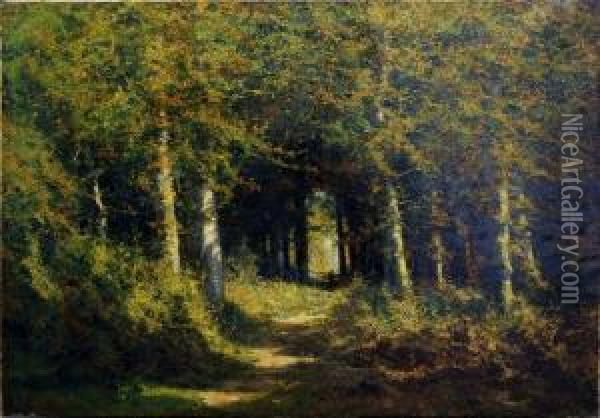 Dreve En Foret Oil Painting - Adolphe Jean Hamesse