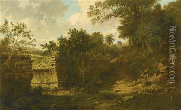 A Cuban Landscape Oil Painting - Esteban Chartrand