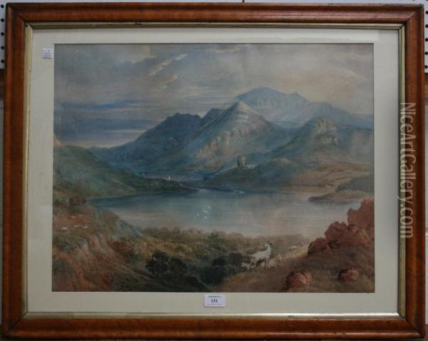 Snowdon From Llanberis Lake Oil Painting - Henry G. Gastineau