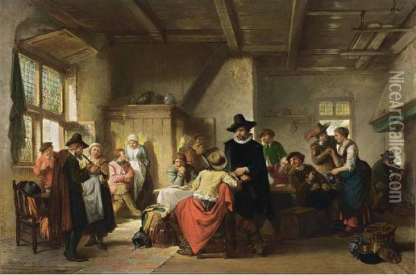 A Merry Company At The Inn Oil Painting - Herman Frederik Carel ten Kate