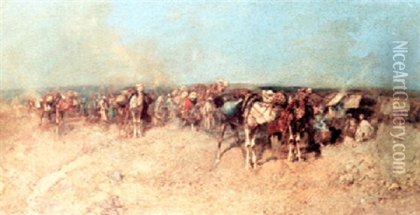 Caravana De Camellos Oil Painting - Tito Pellicciotti