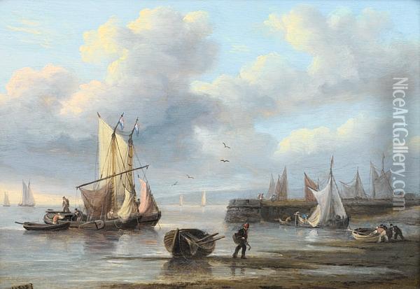 Low Tide Oil Painting - Thomas Luny