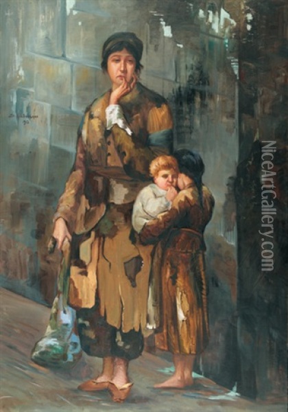 Bettlerfamilie Am Wegrand Oil Painting - Sarkis Katchadourian