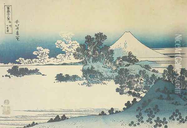 Shichirigahama in Sagami Province (Soshu Shichirigahama) Oil Painting - Katsushika Hokusai