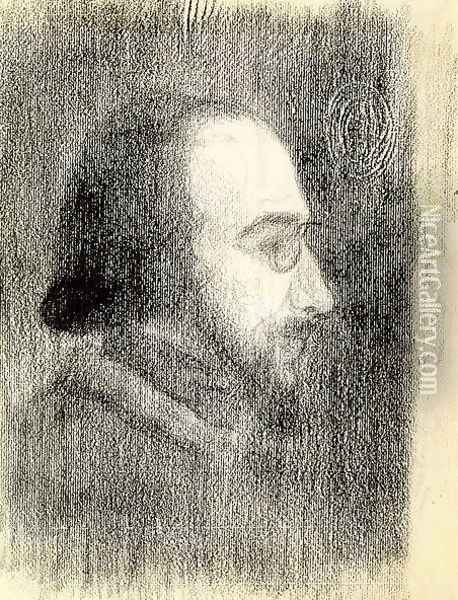 Erik Satie (1866-1925) c.1886 Oil Painting - Paul Signac