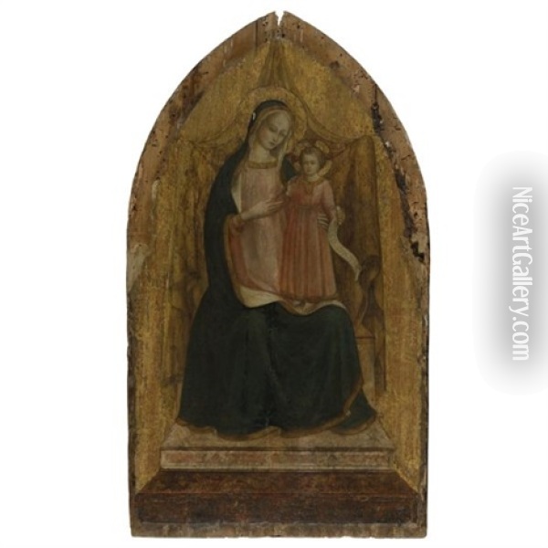 The Madonna And Child Enthroned Oil Painting - Fra Angelico