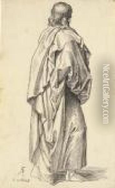 0n Apostle Standing In Profile To The Right ; A Partial Study Of The Same Oil Painting - Julius Schnorr Von Carolsfeld