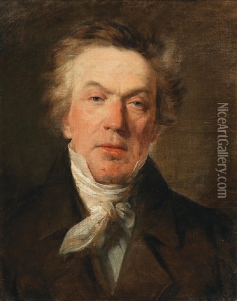 Portrait Of Court Actor Friedrich Reil Oil Painting - Friedrich von Amerling
