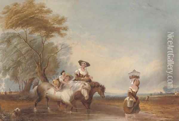 Off to market Oil Painting - English School
