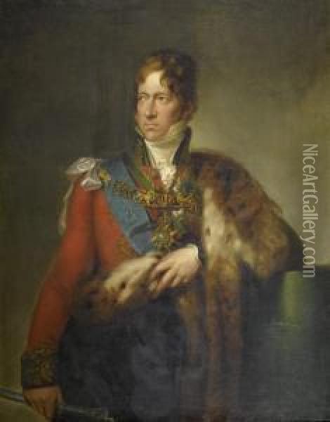 Portrait Of Ernst Friedrich Herbert, Count Of Munster Oil Painting - Peter Eduard Strohling