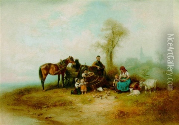 A Country Idyll Oil Painting - Wilhelm Alexander Meyerheim