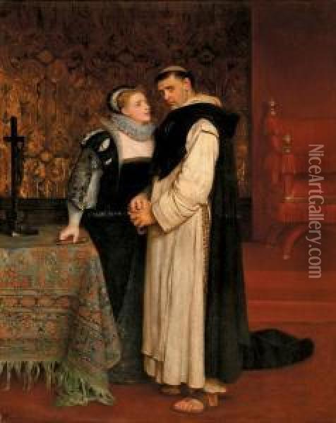 The Confession Oil Painting - Philip Hermogenes Calderon