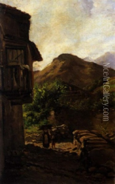 Paesaggio Montano Oil Painting - Achille Formis