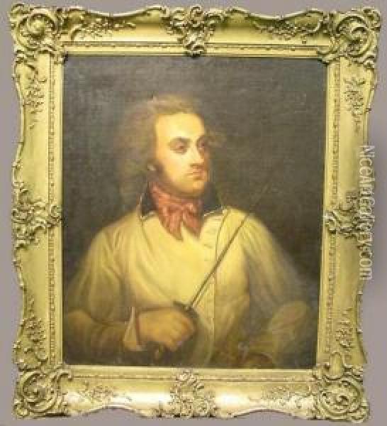 Portrait Of Henry Angelo, Master Fencer Oil Painting - Mather Brown