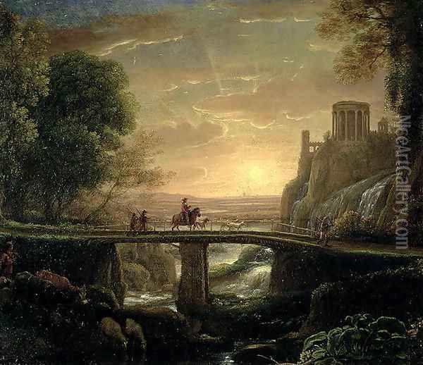 Landscape with an Imaginary View of Tivoli, 1642 Oil Painting - Claude Lorrain (Gellee)
