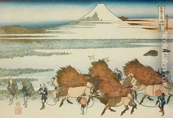 New Fields at Ono in Suruga Province (Sunshu Ono shinden) Oil Painting - Katsushika Hokusai