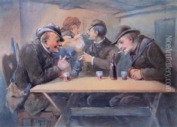 W Karczmie, 1899 R. Oil Painting - Franciszek Kostrzewski