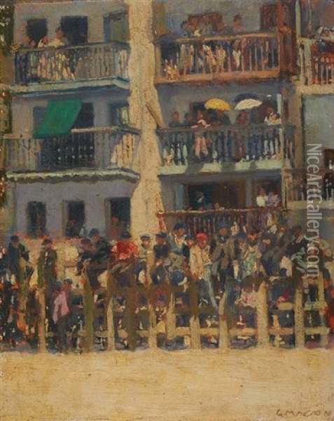 Spectateurs A Pasajes Oil Painting - Georges Masson
