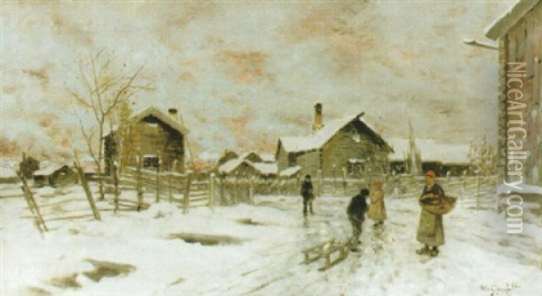 Vinter I Byn Oil Painting - Wilhelm von Gegerfelt