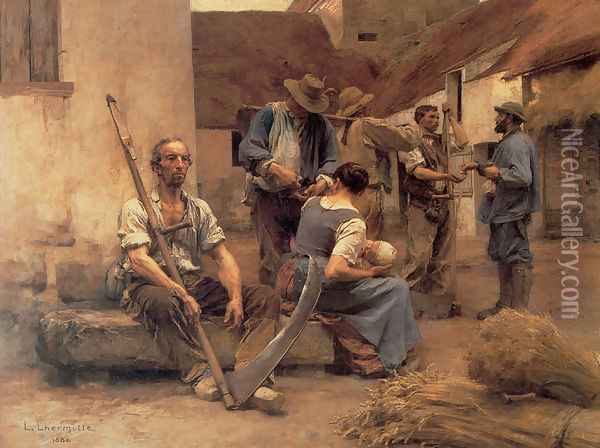 Harvesters' Country Oil Painting - Leon Augustin Lhermitte
