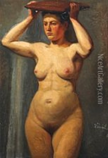 Female Nude Oil Painting - Wilhelm Pacht