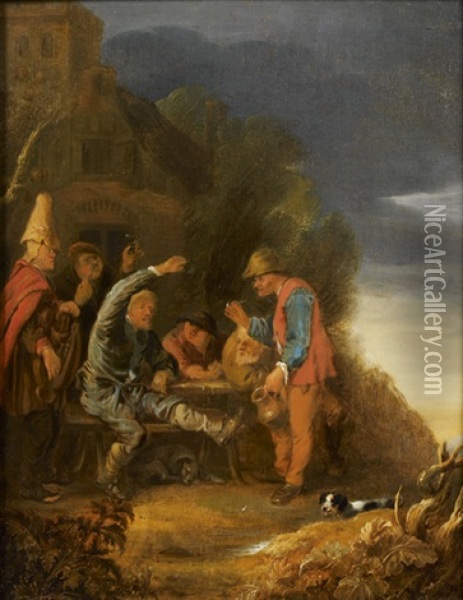 Rejouissances Devant Une Auberge Oil Painting - Egbert van Heemskerck the Elder
