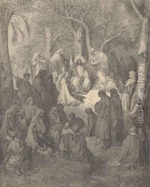 Sermon On The Mount Oil Painting - Gustave Dore