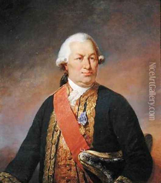 Francois Joseph Paul 1723-88 Count of Grasse 1842 Oil Painting - Jean Baptiste Mauzaisse
