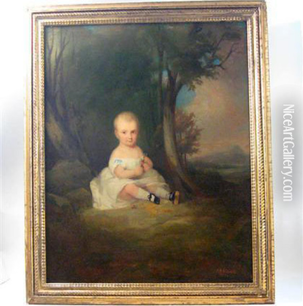Portrait Of A Child Oil Painting - J.D. Blondell