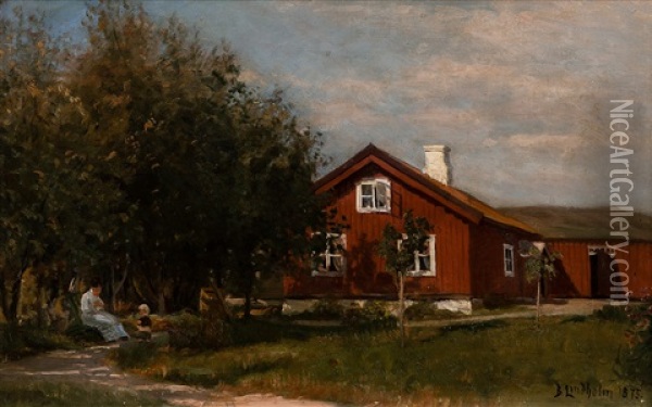 Afternoon In The Shade Oil Painting - Berndt Adolf Lindholm