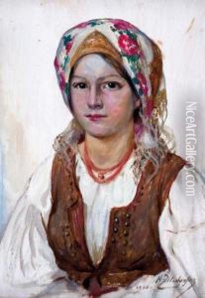 Portret Goralki Oil Painting - Kacper Zelechowski