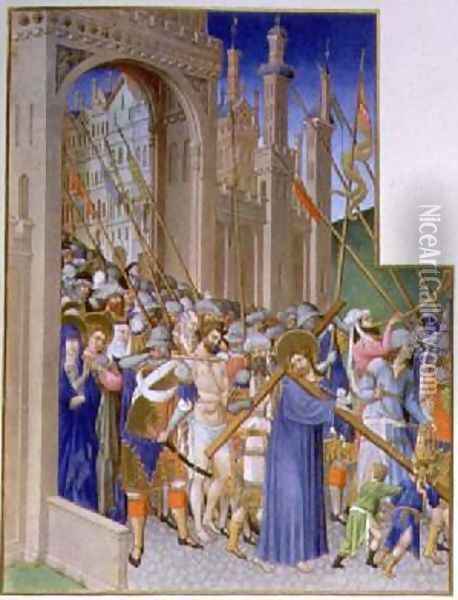 Christ Carrying the Cross on his way to Calvary Oil Painting - Pol de Limbourg