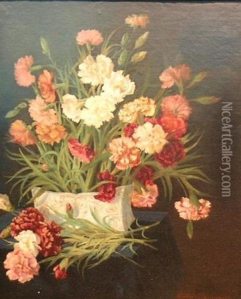 Floral Still Life Oil Painting - Adolphe L. Degrange Castex-Degrange