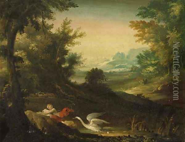 Leda and the Swan Oil Painting - Flemish School
