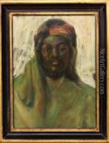 Portrait Of A Veiled Figure Oil Painting - George Luks