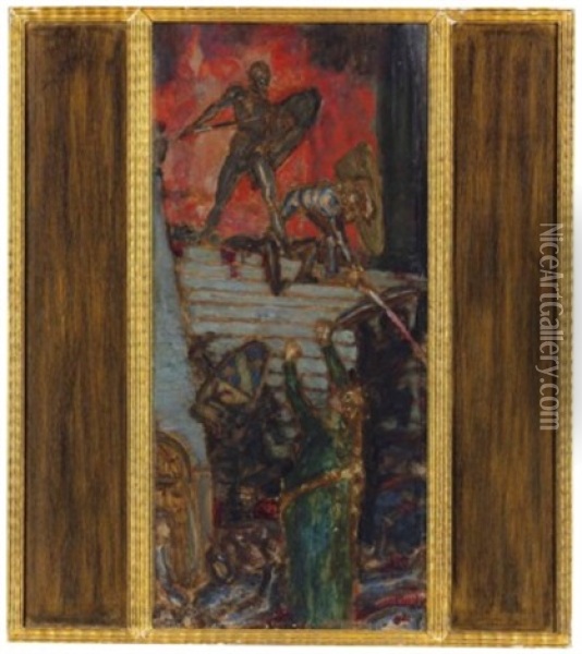 Der Nibelungen Not Oil Painting - Franz von Stuck