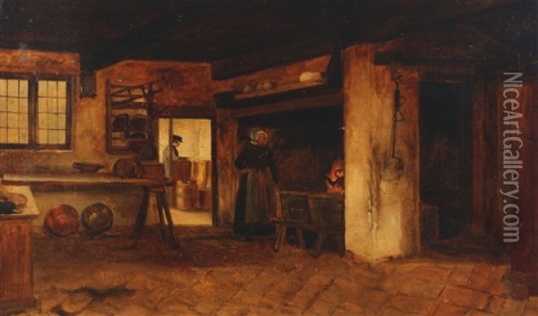 Interior Oil Painting - Peter (Johann P.) Raadsig